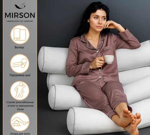 Подушка-валик №8126 Velvet Line 28-0001 White EcoSilk - 2