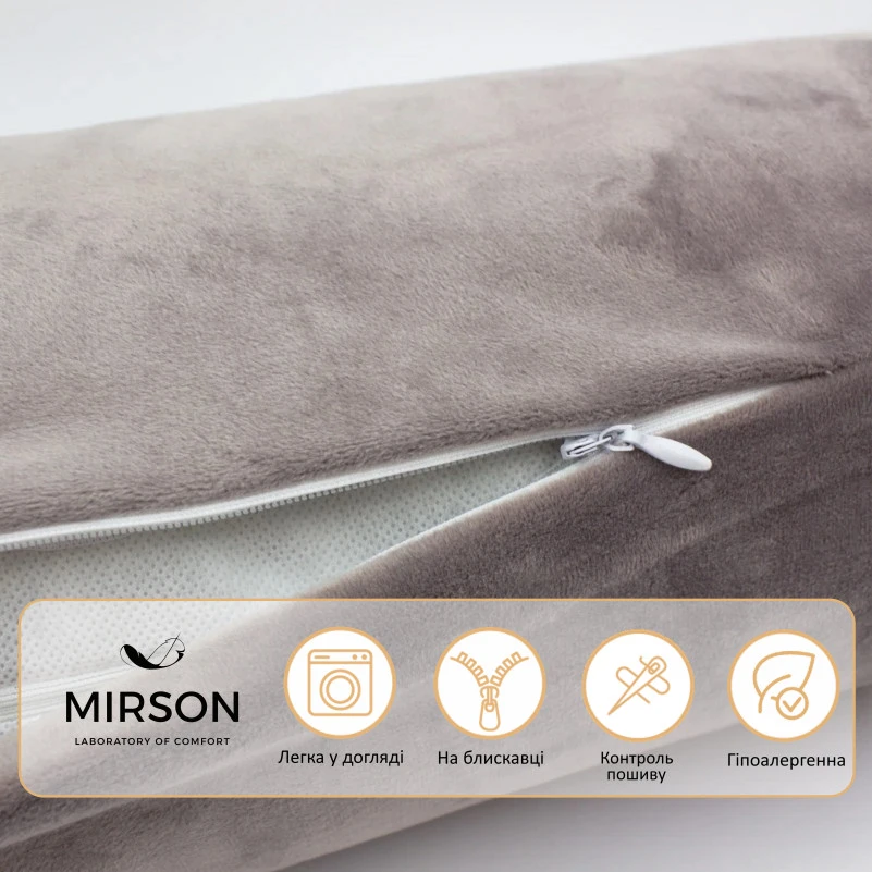 Подушка-валик №8129 Velvet Line 28-0005 Ashen EcoSilk - 2