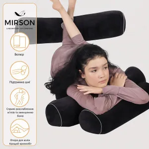 Подушка-валик №8131 Velvet Line 28-0007 Black EcoSilk