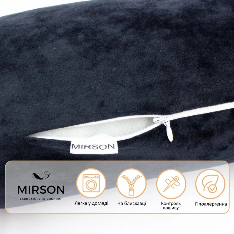 Подушка-валик №8131 Velvet Line 28-0007 Black EcoSilk - 2