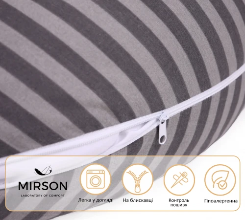 Подушка для беременных и кормления №5016 Color Line 17-0601 Stripe Gray EcoSilk бязь - 2