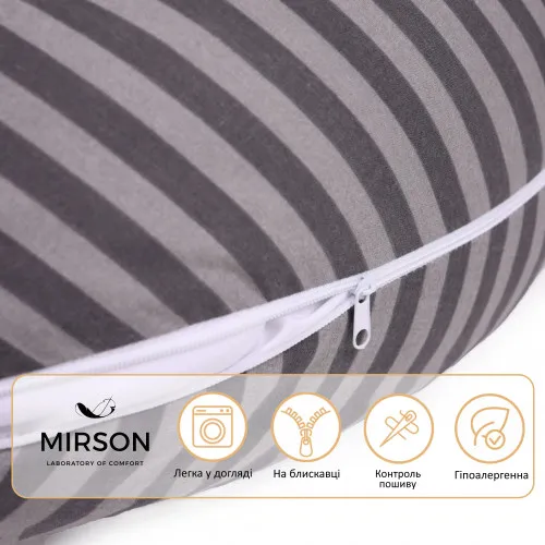 Подушка для беременных и кормления №5016 Color Line 17-0601 Stripe Gray EcoSilk бязь - 2