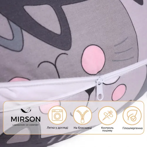 Подушка для беременных и кормления №5025 Color Line 17-0635 Кот Батон Серый EcoSilk бязь - 2