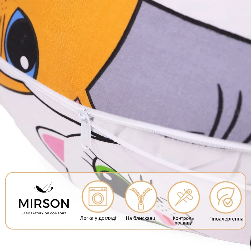 Подушка для беременных и кормления №5027 Color Line 17-0636 Кот батон Оранжевый EcoSilk бязь - 1