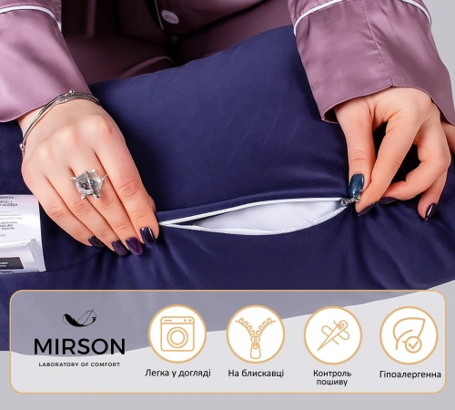 Подушка для беременных и кормления №8304 Velvet Line 28-0006 Navy blue EcoSilk велюр - 2