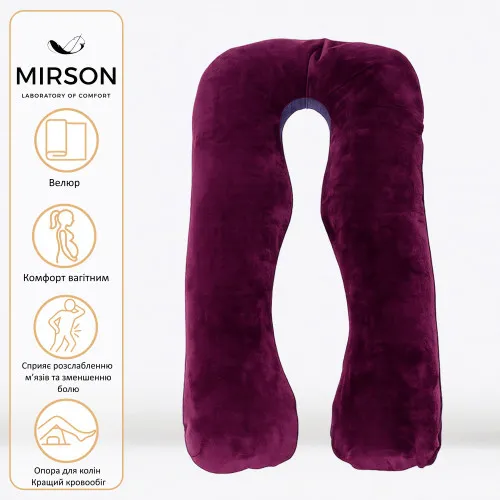 Подушка для беременных и отдыха U-образная № 8023 Velvet Line "Primula" EcoSilk велюр - 2