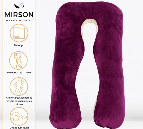 Подушка для беременных и отдыха U-образная № 8024 Velvet Line "Adenium" EcoSilk велюр - 2