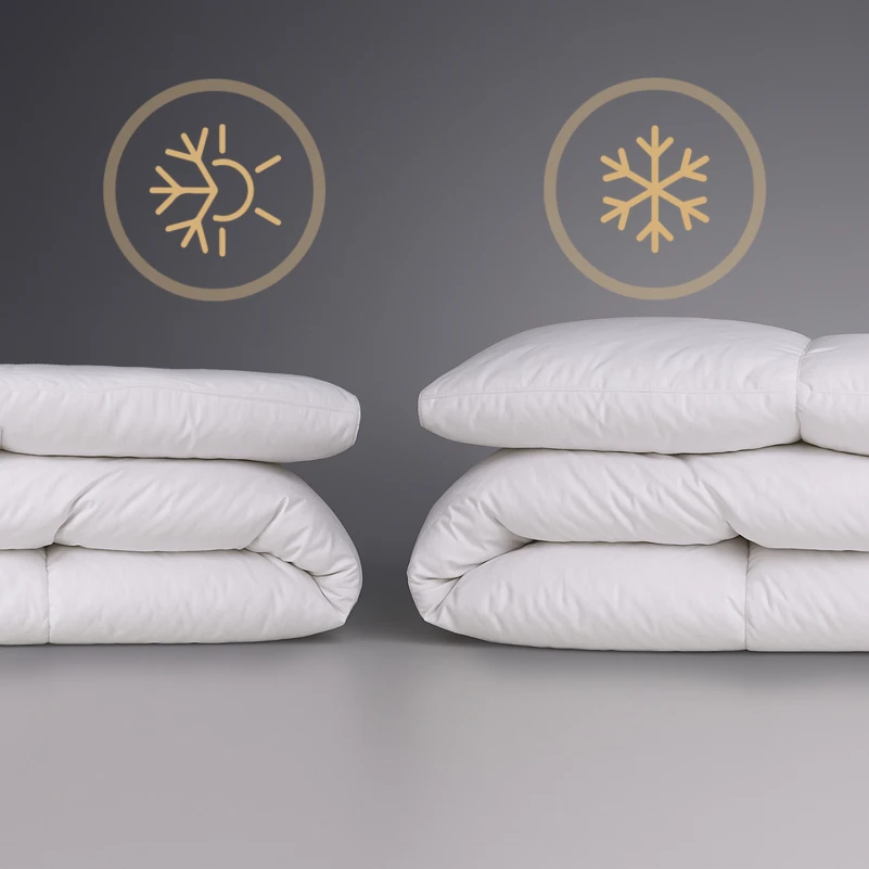 Одеяло пуховое кассетное Raffaello №053 90% серый пух Standart / 10% перо тик Premium (зимнее+) - 4