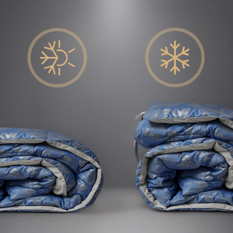 Одеяло пуховое KARMEN №1855 "Bio-Blue" 90% серый Bio пух тик (зима+) - 4