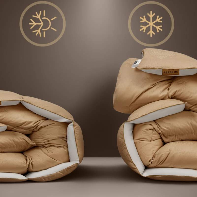 Ковдра пухова 90% сірий пух Standart / 10% перо №1508 Ferrero Gold  - 4