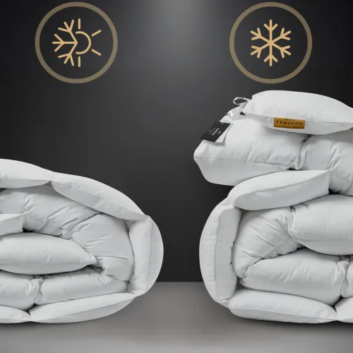 Одеяло пуховое 100% пух Premium class  №1500 Ferrero White (Лето) - 4