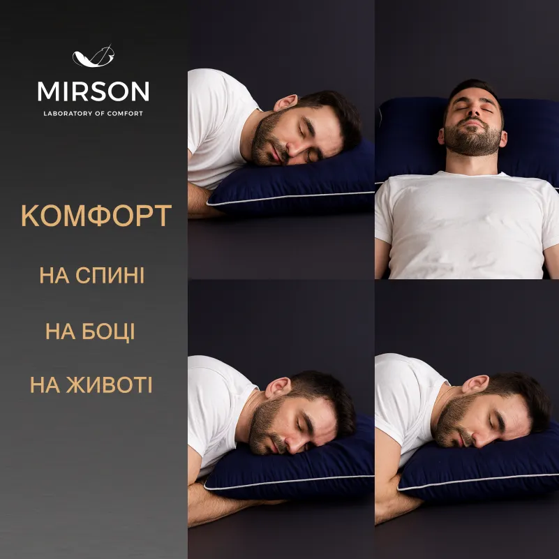 Подушка ортопедична №7025 Elite Noble stripe Blue sea MEN 59*43*12 см - 5