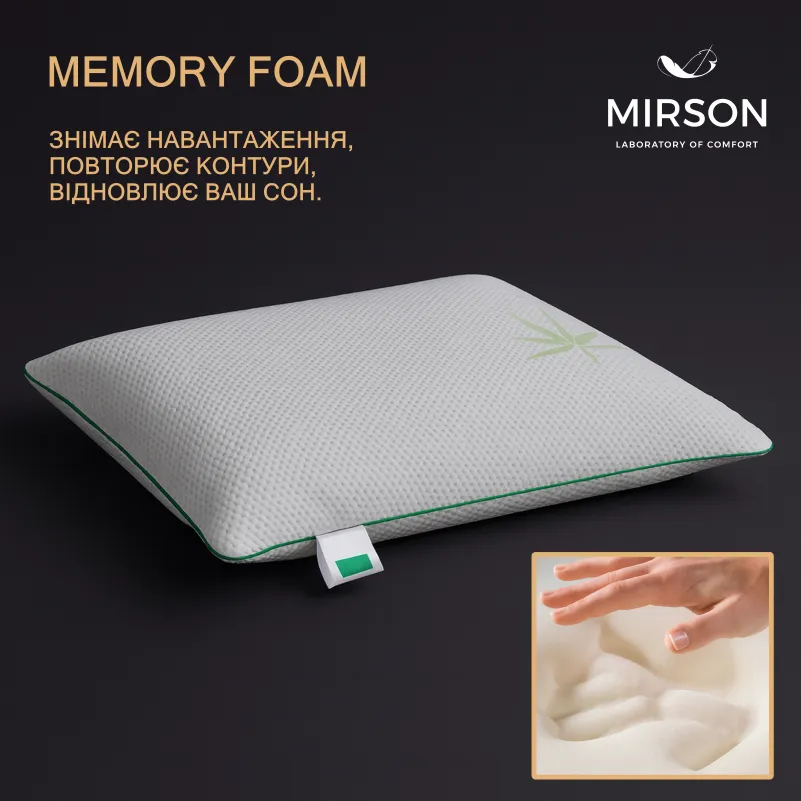 Подушка ортопедическая №7036 Elite Green nature Dorotea MEN 59*43*12 см - 3