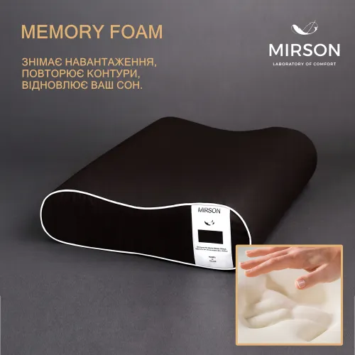 Подушка ортопедична №7048 Elite Delicate satin Black Pearl 49*32*10,5 см - 4
