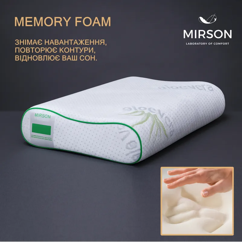 Подушка ортопедическая №7058 Elite Green nature Alberto 49*32*10,5 см - 3