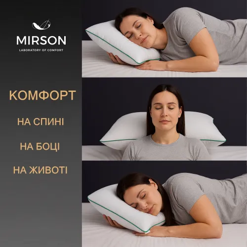 Подушка ортопедична (стружка Memory) №4001 Green nature Dorotea Women 59*43*10 см - 5