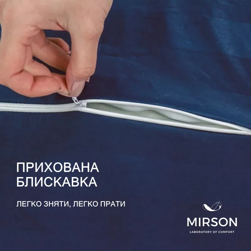 Подушка ортопедическая (стружка Memory) №4006 Noble stripe Blue sea Women 59*43*10 см - 3