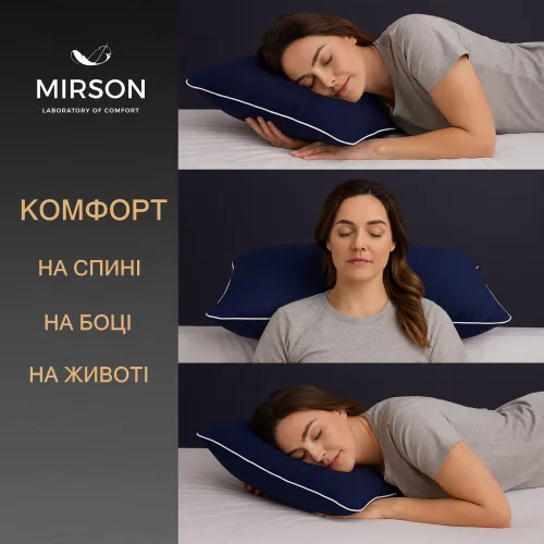 Подушка ортопедична (стружка Memory) №4006 Noble stripe Blue sea Women 59*43*10 см - 5