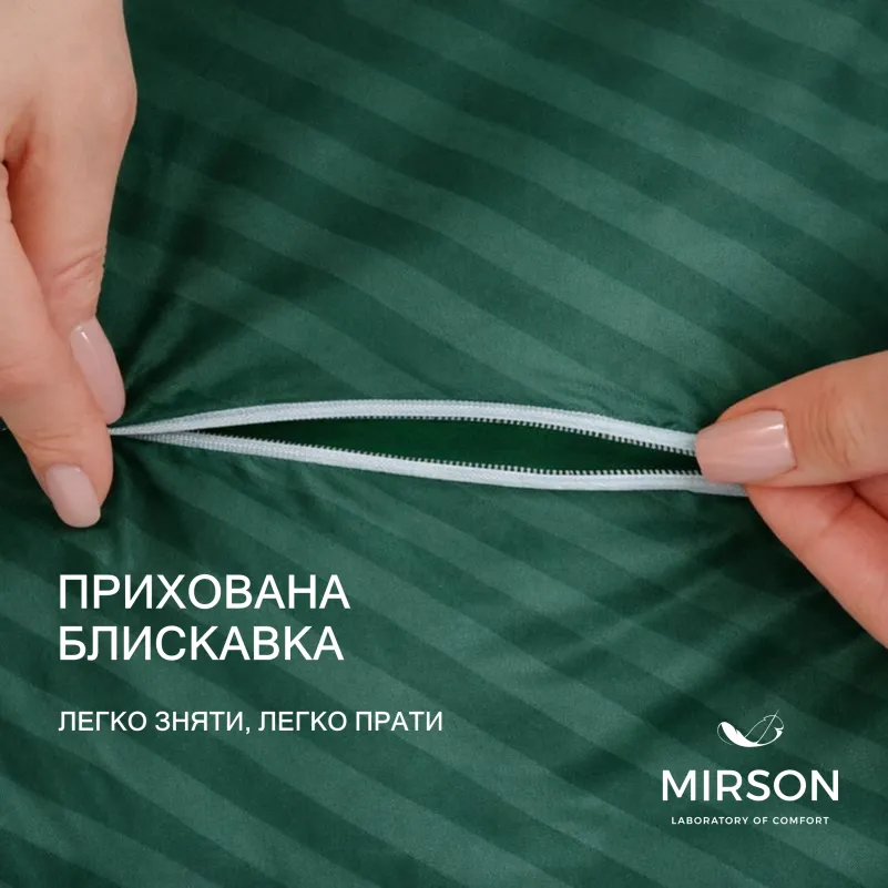 Подушка ортопедична (стружка Memory) №4025 Satin Stripe 30-0017 Green Women 59*43*10 см - 3