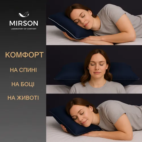 Подушка ортопедична (стружка Memory) №4037 Delicate satin 4052 Ocean Women 59*43*10 см - 5