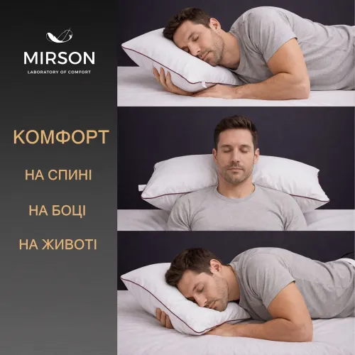 Подушка ортопедична (стружка Memory) №4068 Satin Stripe 30-0001 White MEN 59*43*12 см - 5