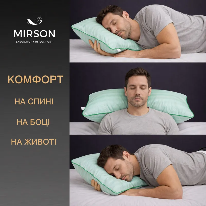 Подушка ортопедическая (стружка Memory) №4077 Satin Stripe 30-0013 Azure MEN 59*43*12 см - 4