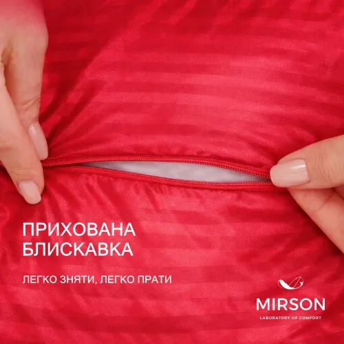 Подушка ортопедична (стружка Memory) №4082 Satin Stripe 30-0018 Red MEN 59*43*12 см - 4
