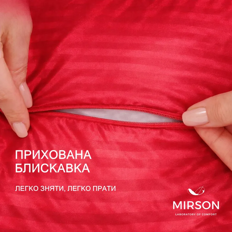 Подушка ортопедическая (стружка Memory) №4082 Satin Stripe 30-0018 Red MEN 59*43*12 см - 3