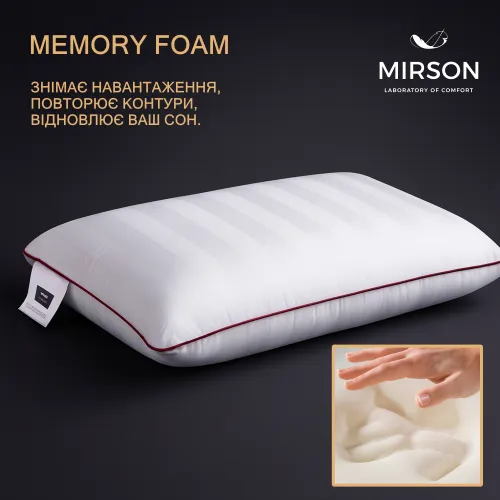Подушка ортопедична Noble stripe Royal Pearl MEN №6045 59*43*12 см Memory сатин-жакард - 3