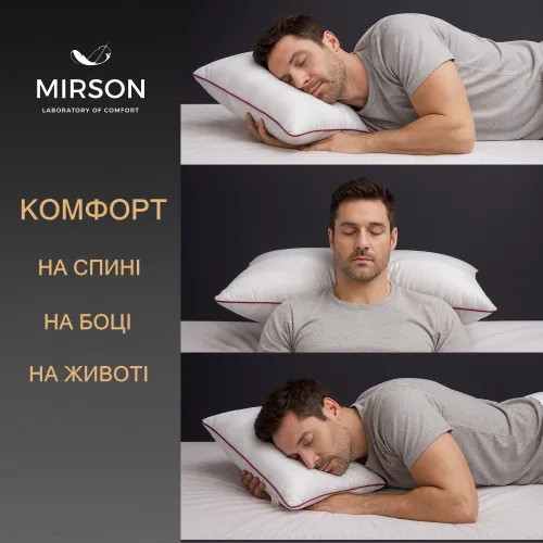 Подушка ортопедична Noble stripe Royal Pearl MEN №6045 59*43*12 см Memory сатин-жакард - 5