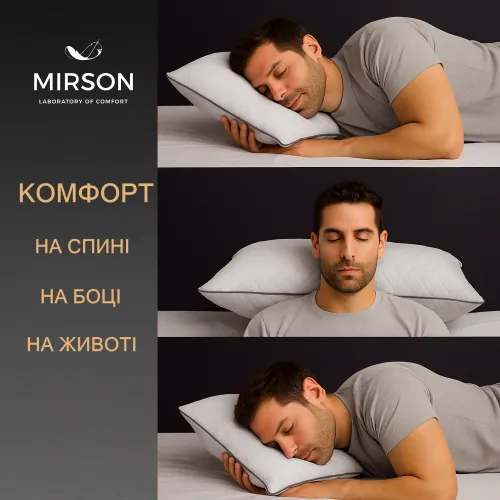 Подушка ортопедична лита №6062 Steep Line Silver MEN 59*43*12 см - 5