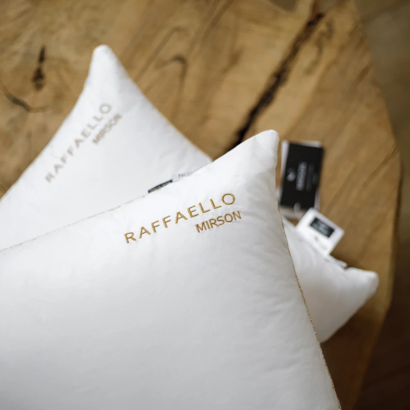 Подушка пуховая Raffaello White №201 90% белый пух Premium / 10% перо тик (средняя) - 7