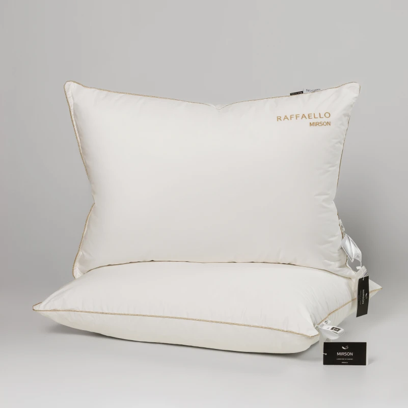 Подушка пуховая Raffaello White №201 90% белый пух Premium / 10% перо тик (средняя) - 8