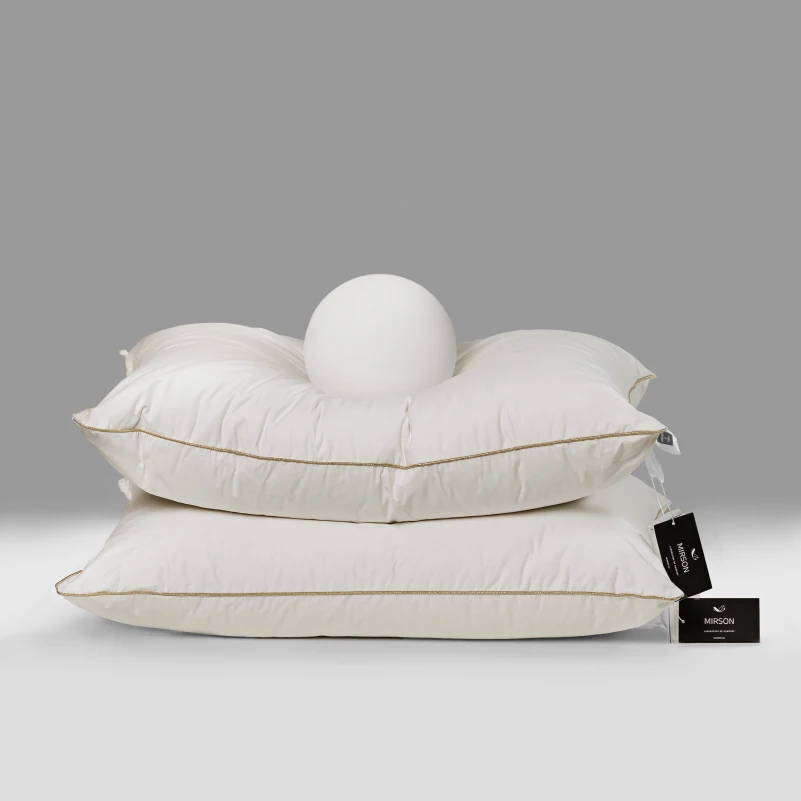 Подушка пуховая Raffaello White №201 90% белый пух Premium / 10% перо тик (средняя) - 9