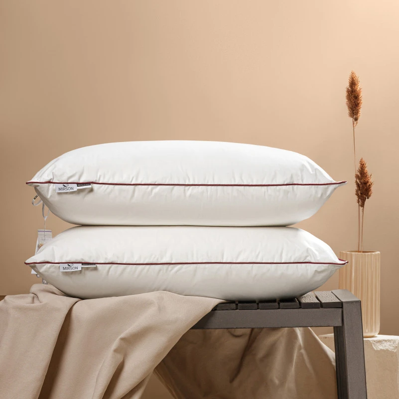 Подушка пуховая "3-ех камерная" Delicate Classic №2773 90% серый пух Premium / 10% перо тик (средняя) - 4