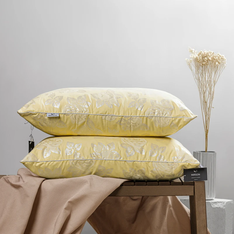 Подушка пухова Екстра 10% сірий пух Extra / 90% перо тік (середня) - 4