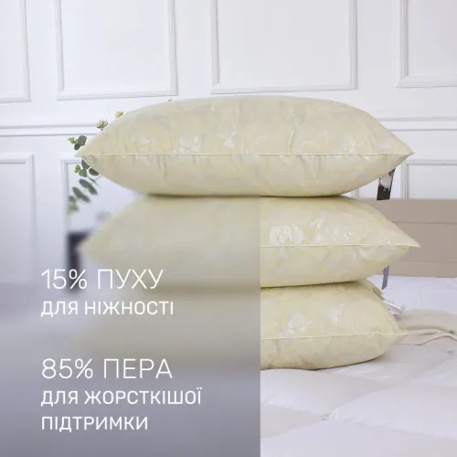 Подушка пухова Extra №2764 15% сірий пух Extra тік - 2