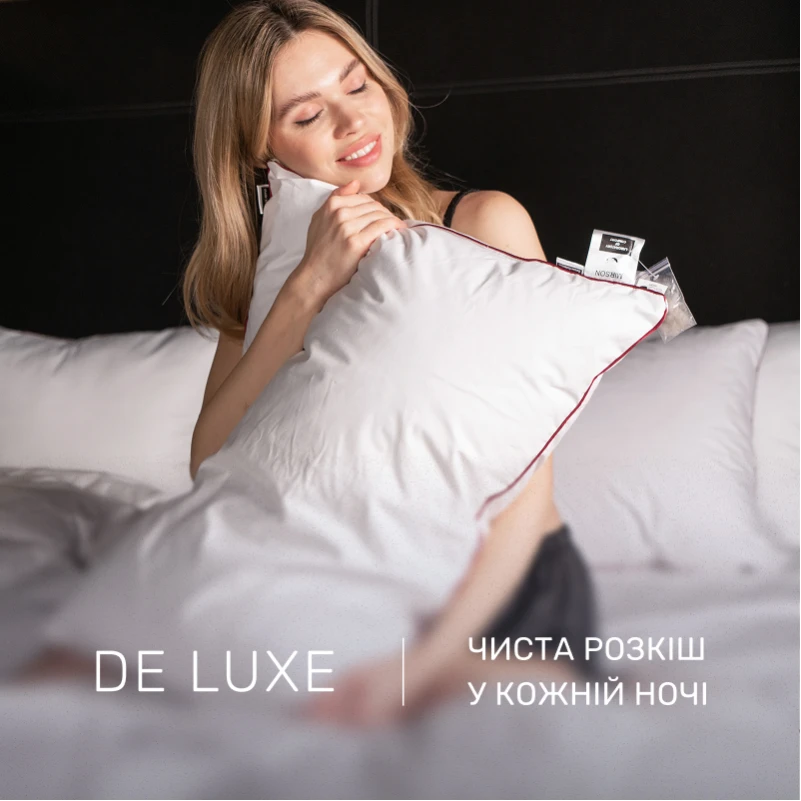 Подушка пуховая DeLuxe Hand Made №901 100% пух Deluxe class  тик Standart (средняя) - 1
