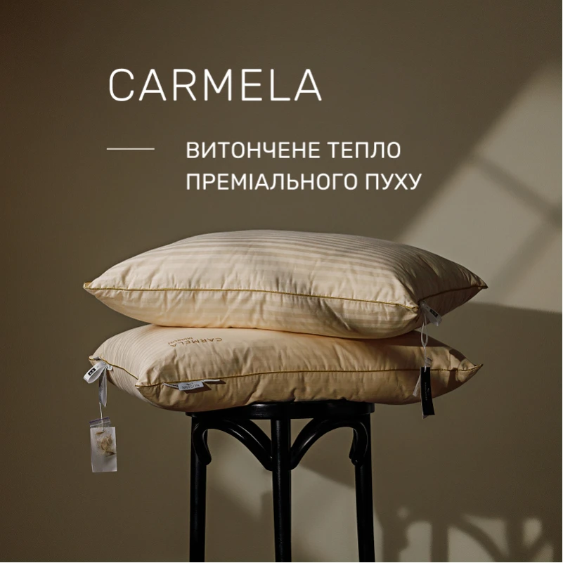 Подушка пухова Extra Premium Carmela №104 90% сірий пух Premium сатин (середня) - 1