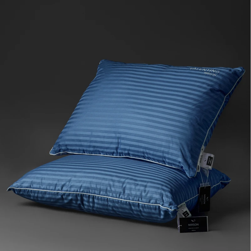 Подушка пуховая Extra Premium Valentino №103  90% серый пух Premium сатин (средняя)