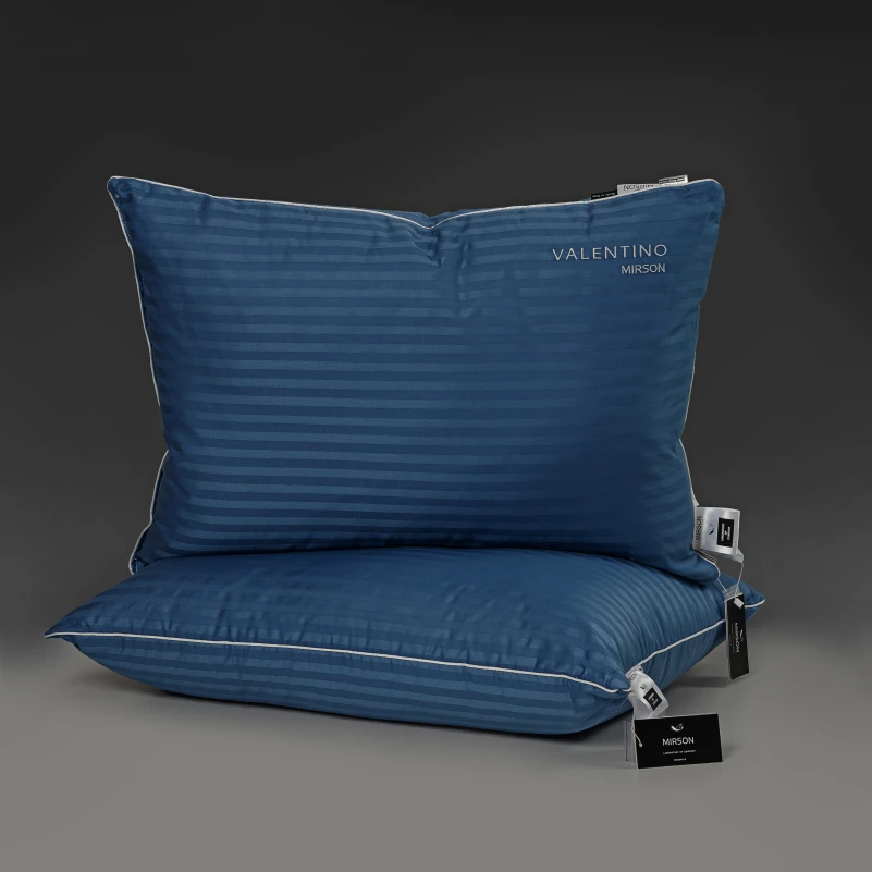 Подушка пуховая Extra Premium Valentino №103  90% серый пух Premium сатин (средняя) - 6