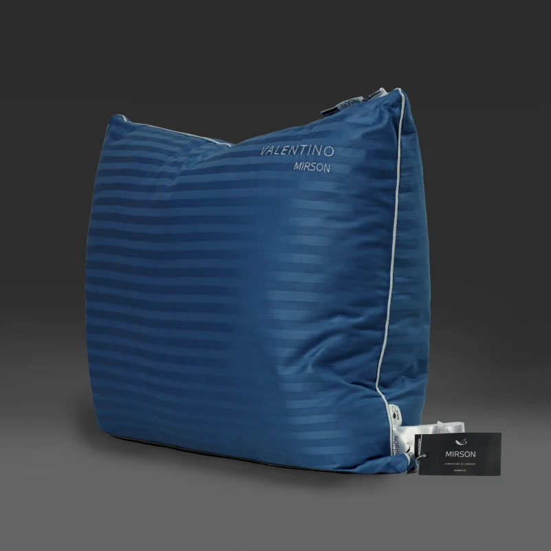 Подушка пуховая Extra Premium Valentino №103  90% серый пух Premium сатин (средняя) - 7