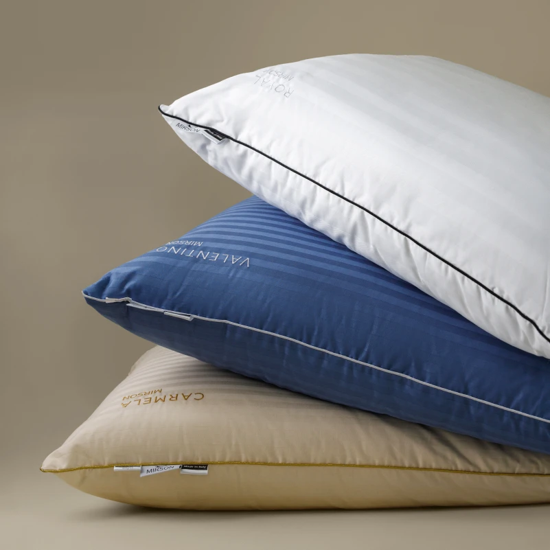 Подушка пуховая Extra Premium Valentino №103  90% серый пух Premium сатин (средняя) - 11