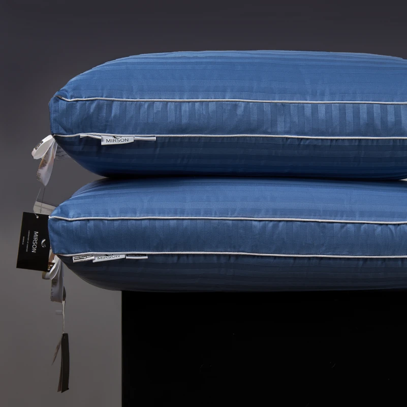 Подушка пухова Трикамерна Valentino №203 90% сірий пух Premium / 10% перо сатин (середня) - 9