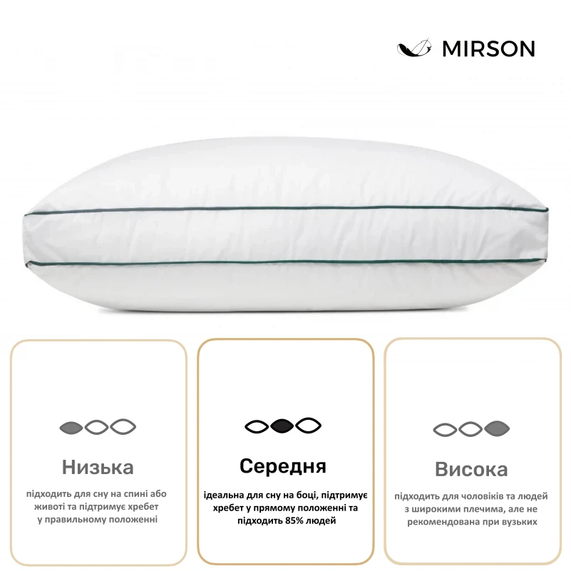 Подушка пуховая Imperial Delight 100% пух Imperial class мако-батист (средняя) - 4