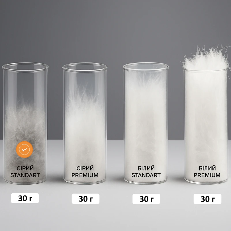 Ковдра пухова 90% сірий пух Standart / 10% перо №1508 Ferrero Gold  - 5