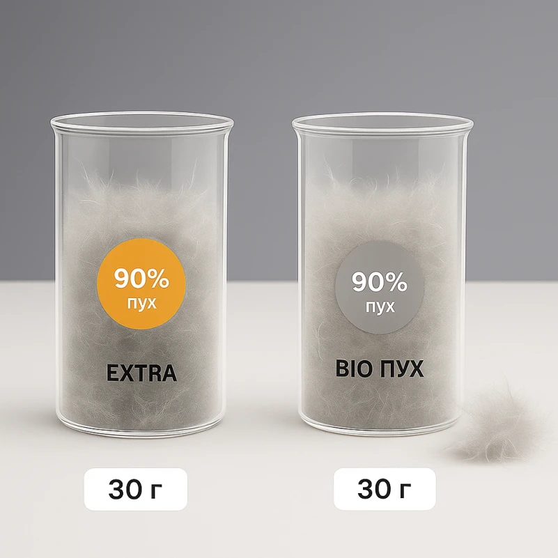 Подушка пухова Extra №107 100% сірий пух Extra тік (середня) - 4