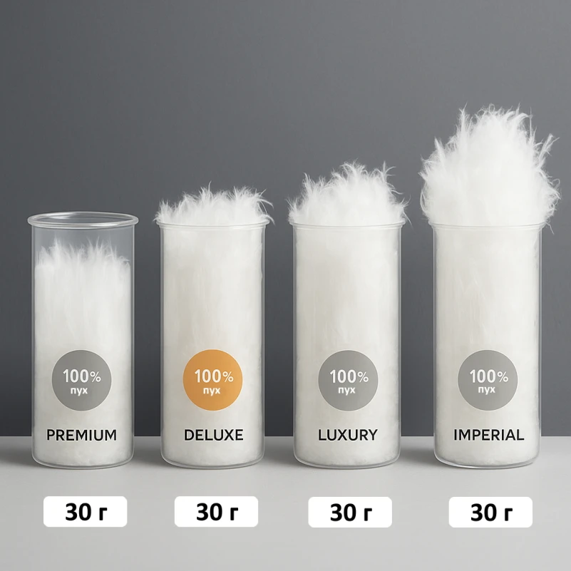 Подушка пуховая DeLuxe White Hand Made №904 100% пух Deluxe class тик Luxe (средняя) - 4