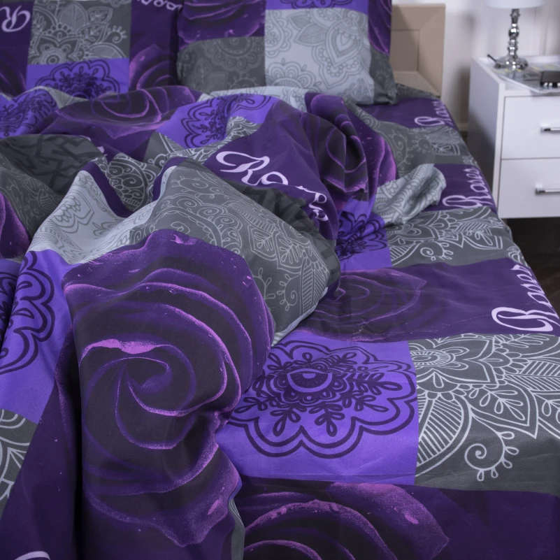 Комплект постельного белья Микрофибра принт 15-0137 Apricot - 4