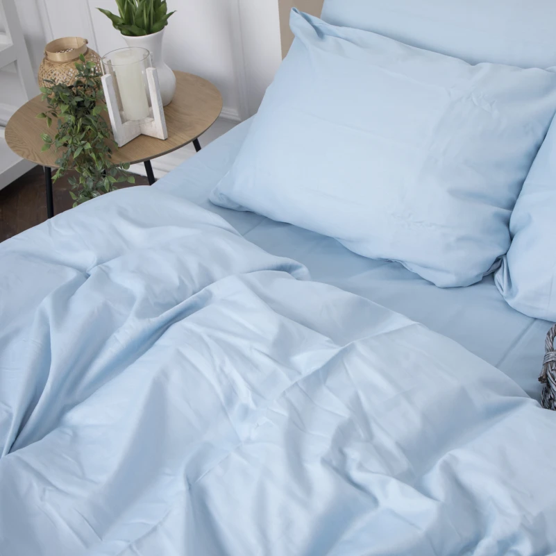 Комплект постельного белья Сатин "0842 Light Blue" - 5